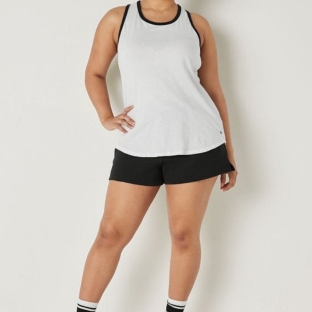 Pink Brand-Sz XXL White Tank Top with Black Trim With Black Dog Logo In Corner. - Picture 1 of 10
